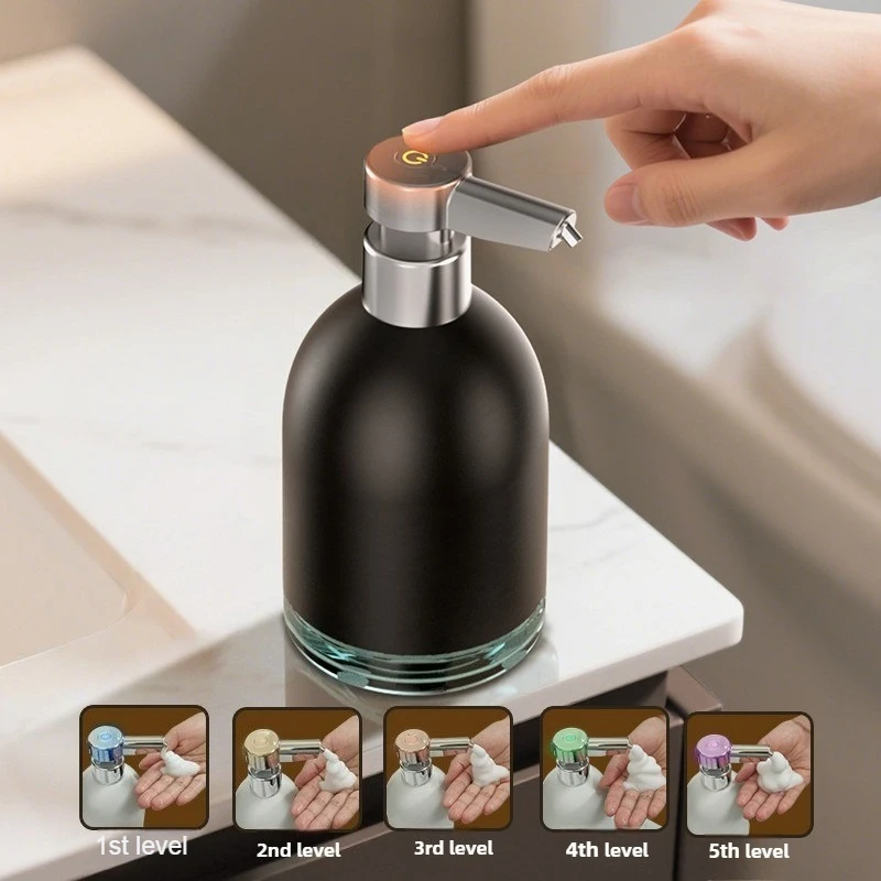 320ml  Automatic Soap Dispenser Liquid Soap Dispenser 5 Levels of Adjustment USB Rechargeable Foam Gel Sanatizer for Kitchen