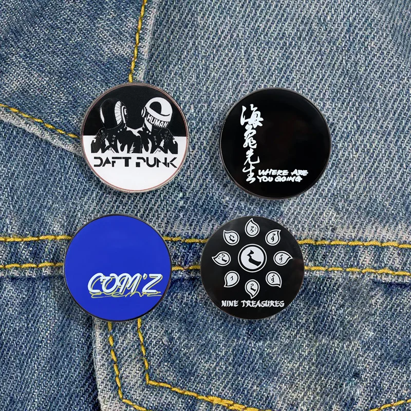 2026 New Rock Band Logo Round Pin Punk Music Metal Badge Backpack Brooch Clothes Bag Accessories Wholesale