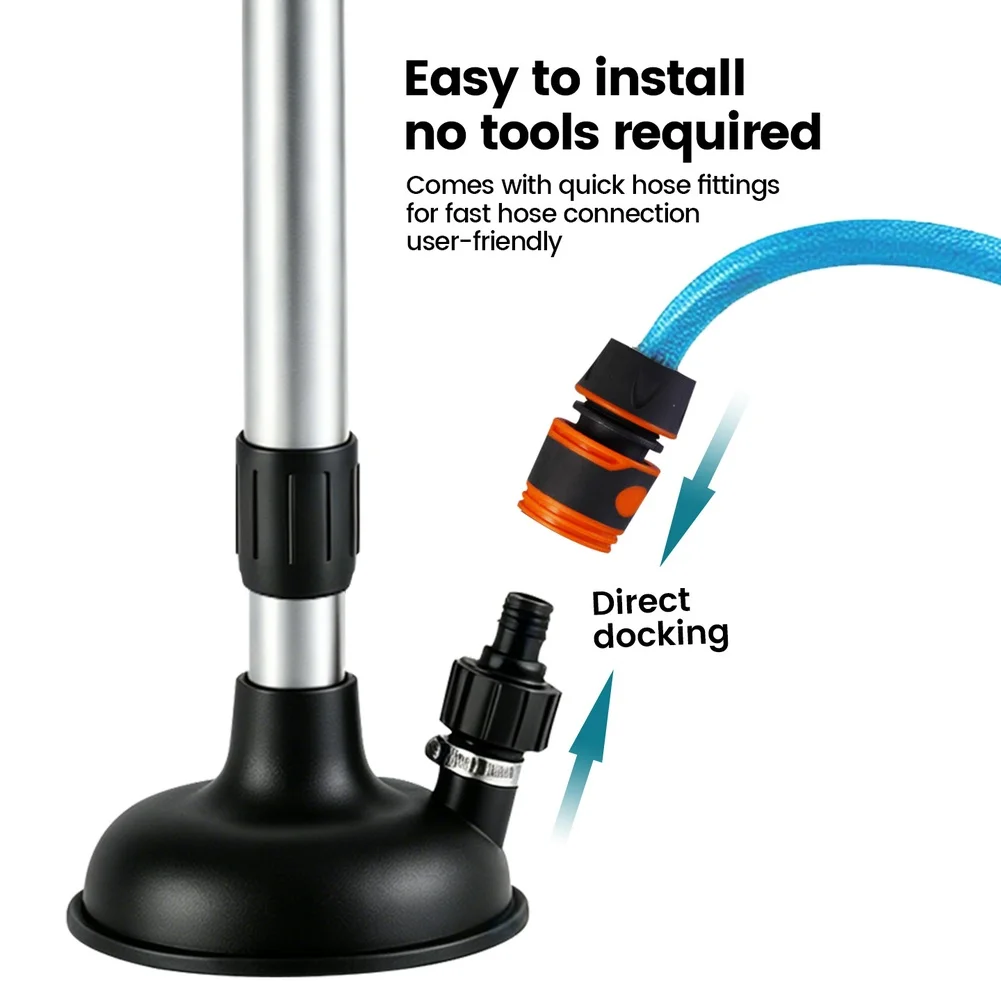 Inboard Flusher Device with Adjustable Telescopic Pole 50 cm 81 cm and 5.5 Inch Rubber Suction Cup for Engine Sand Flushing
