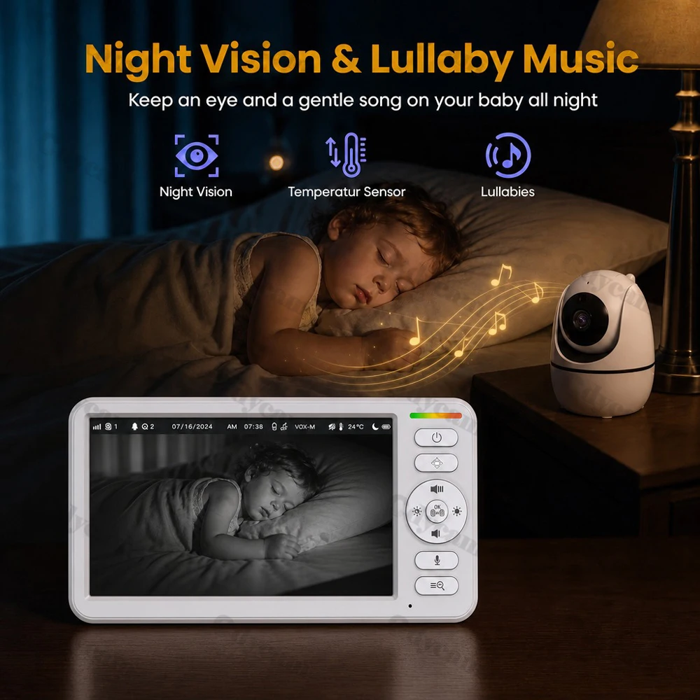 6'' Video-Babyphone PTZ Heimsi – Audio Music Kids Bewertung und Preis