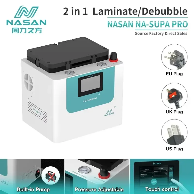 NASAN NA-SUPA PRO LCD Laminator - Built-in Pump & Auto Pressure Control For Curved/Flat Screens