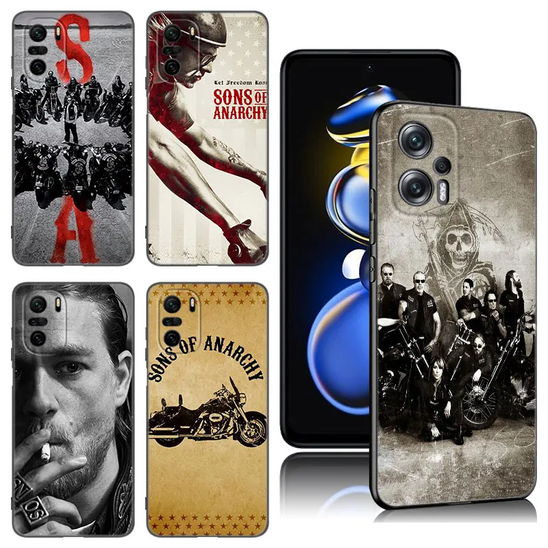 TV Show Sons of Anarchy Black Silicone Phone Case For Xiaomi POCO X3 X4 NFC F5 M3 M4 M6 X5 X6 Pro F3 F4 GT 5G C55 C65 M5