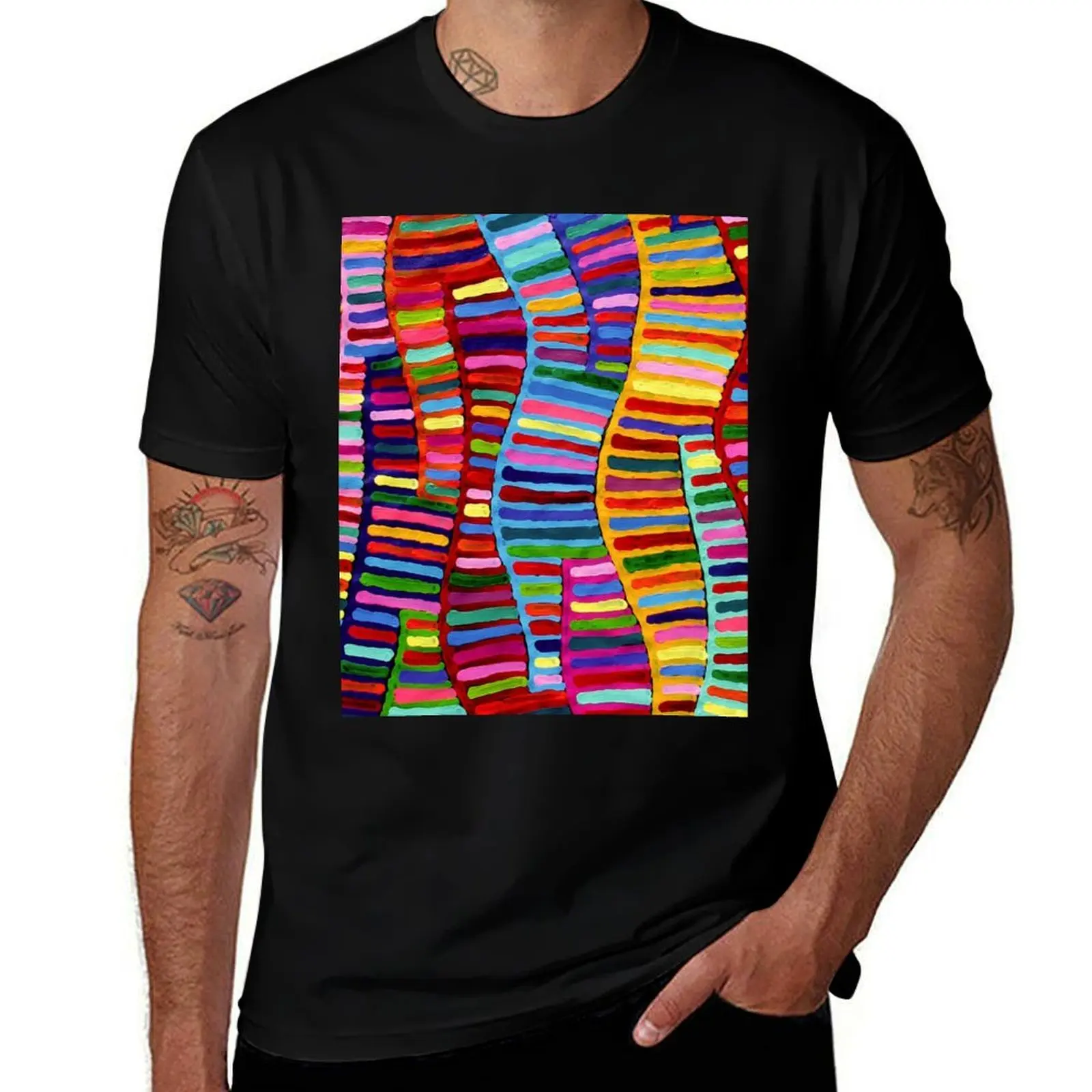Australian aboriginal art T-Shirt Work Daily Short Sleeve Top T-Shirt