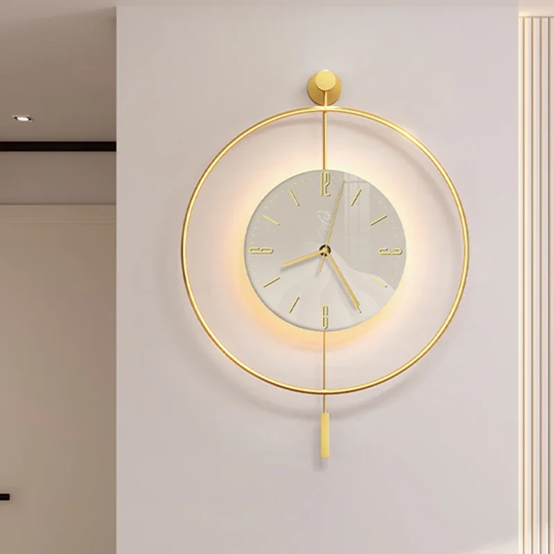 Led Luxury Wall Clocks Living Room Art Mural Modern Design Silent Wall Watch Creative Nordic Round Orologio Da Parete Home Decor