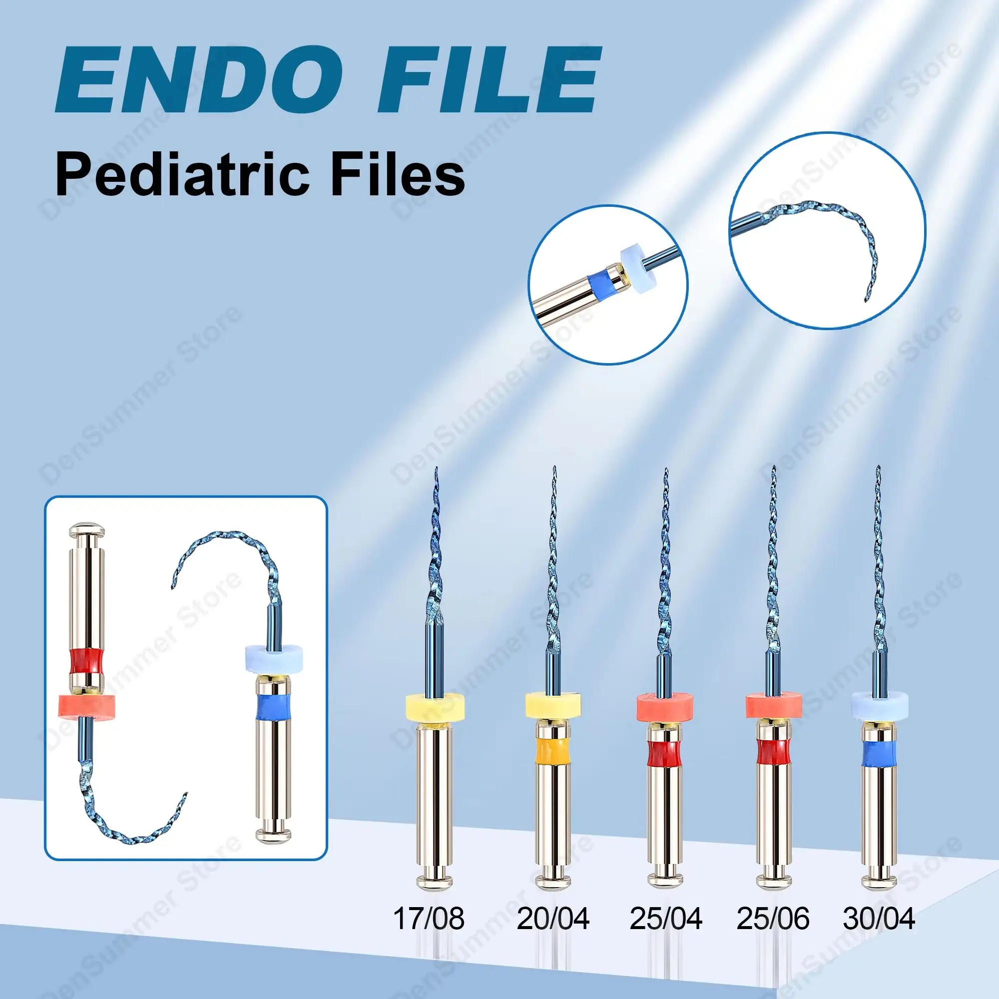 DenSummer Dental Snake Movement Niti Heat Activation Endo Files Pediatric Files For Baby Root Canal Treatment Child Endo Files