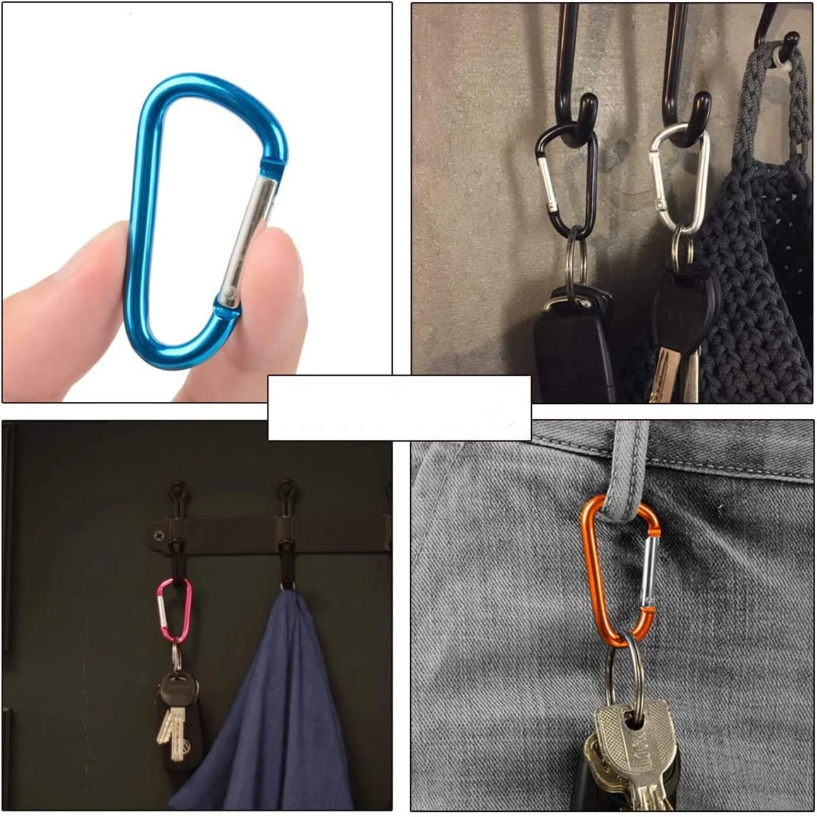 Moschettoni con anello a D in alluminio Clip fermagli a molla a forma di D portachiavi piccolo moschettone campeggio all\'aperto Mini ganci