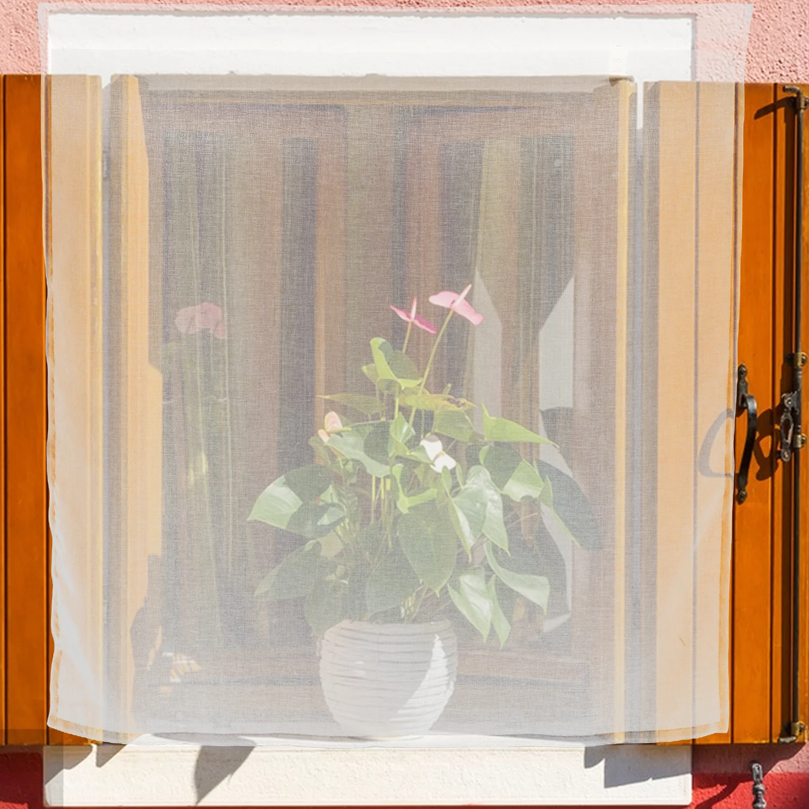 

White Sheer Curtains Short Light Filtering Privacy Drapes Farmhouse Window Sheer Curtains for Bedroom Living Room Kitchen