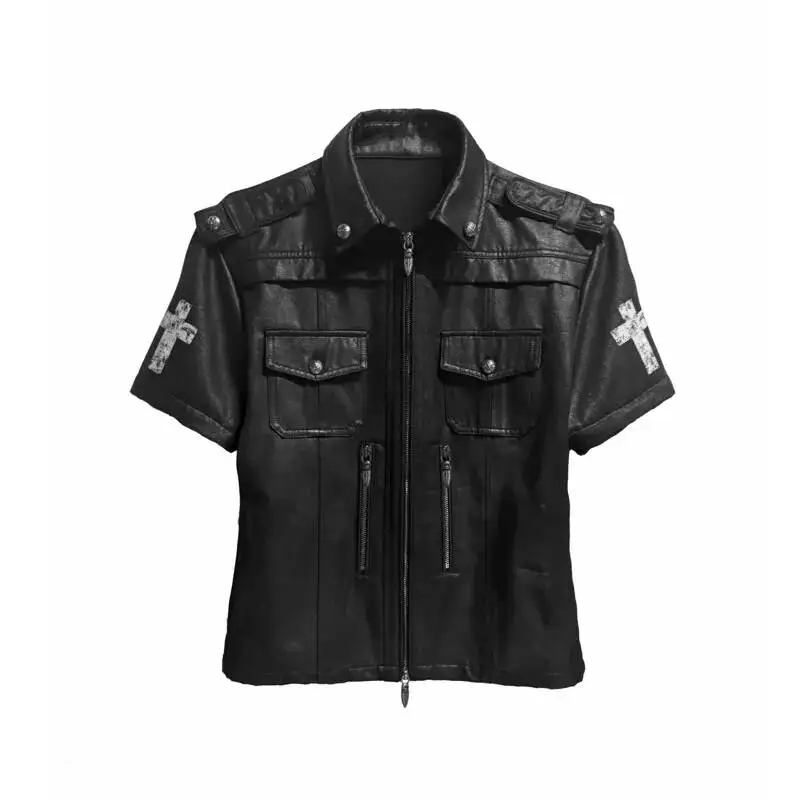 HKSH Spring Summer Autumn New Men's Tide Dark Punk Cross Waxed Texture Avant-Garde Jacket Chic Ins Gothic Japanese Coats HK26387