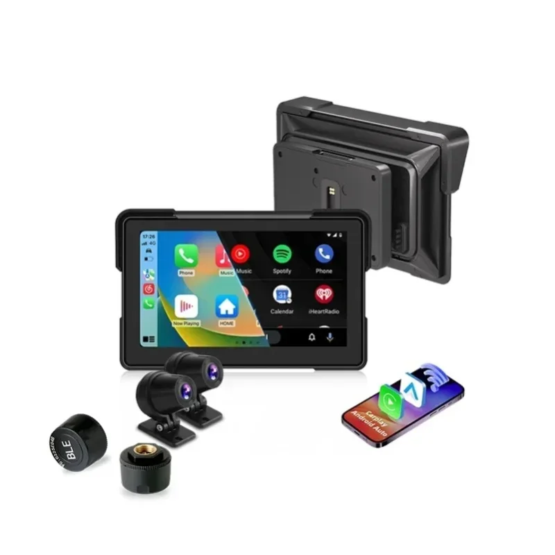 Srnubi – 7-calowy nawigator GPS do motocykla z funkcją Bluetooth, urządzenie multimedialne, system monitorowania ciśnienia w oponach (TPMS) z odtwarzaniem muzyki, przeznaczony do modeli BMW R1200GS, — 2