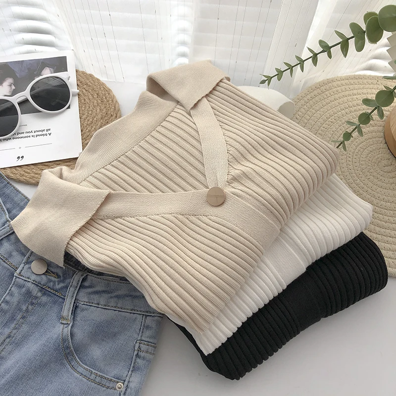 

2026 New Autumn Knitted Cardigans Women Long Sleeve Buttons Front Vintage Cardgian Top Classic Style Simple Soild Color Chic