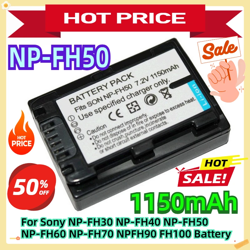 

NP-FH50 1150mAh For Sony NP-FH30 NP-FH40 NP-FH50 NP-FH60 NP-FH70 NPFH90 FH100 Battery