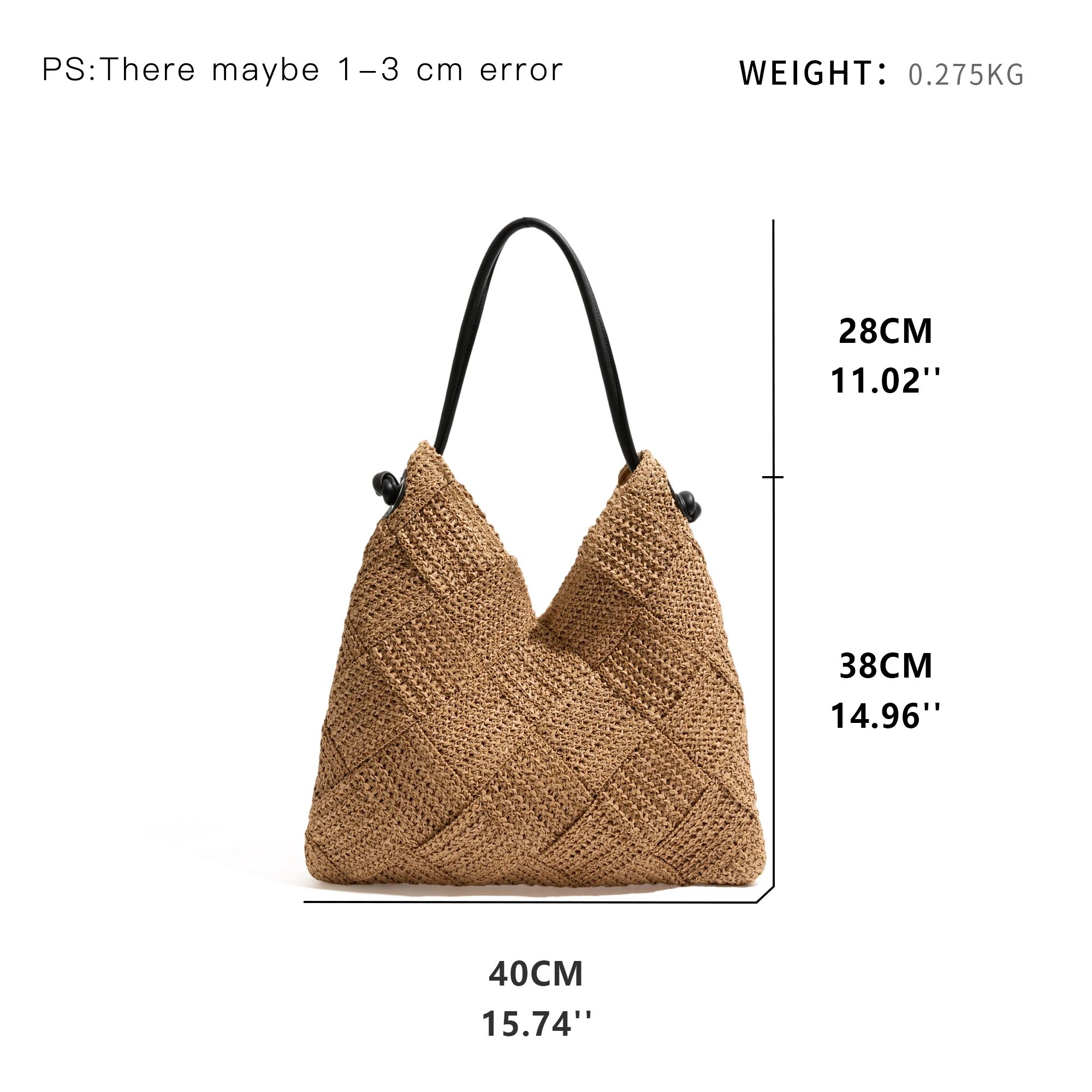 CKKUI Simple Casual Woven Tote Bag, Retro Fashion Cotton Thread, Large Capacity Shoulder Bag, Vacation Commuting Women's Bags