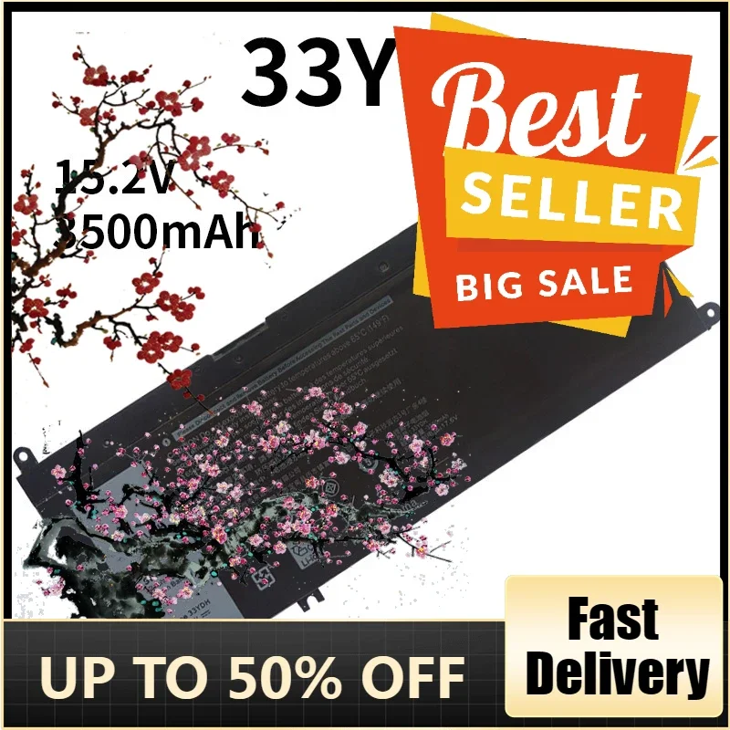 

【Fast Delivery】New 15.2V 3500MAH 33YDH Batttery For Dell 1G3-3579 3779 G5-5587 7580 7577 17 7773 7778 7779 7786 P71F P72F