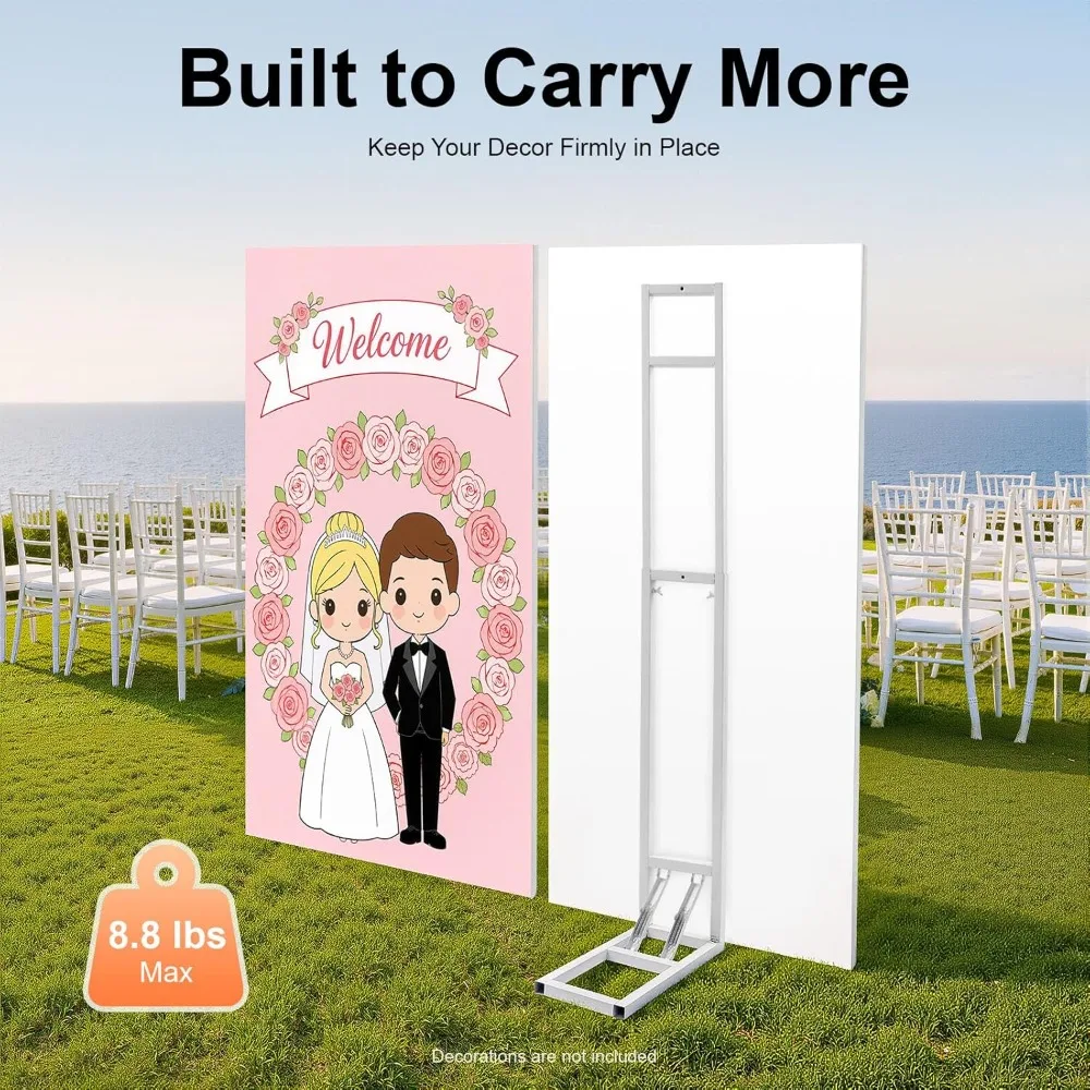 Wedding Stand, White Adjustable 1-2m Telescopic Background Pole, Durable Iron Frame, Height Extendable 0-30.31in, Ideal Roadway Wedding Decoration Support