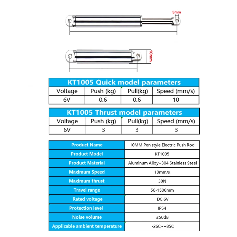 10mm Linear Actuator Retractable Pen Type 10/20/30mm Metal Electric Push Rod 6V Max Load 3kg For RC Truck Car Boat Toy view 4