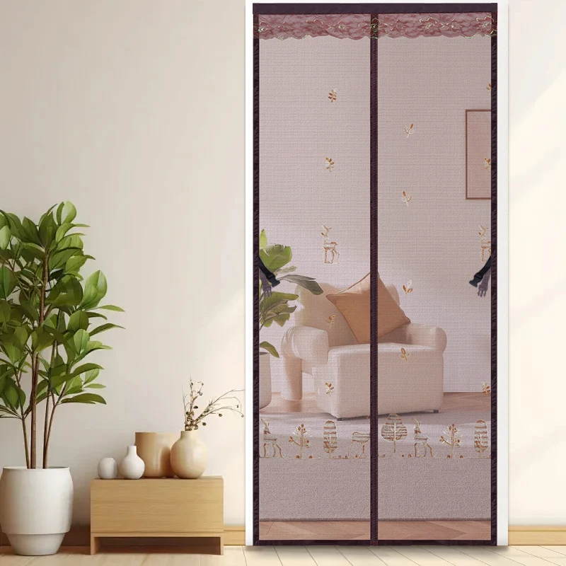 

Magnetic Magic Paste Embroidered Forest Deer Door Curtain Door Curtain Non-perforated Householdpromote sales