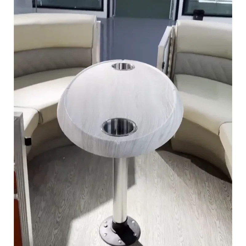 Marine Thread Locking Table Set Oval Pontoon Boat Table Adjustable Tabletop Stand Base RV Available