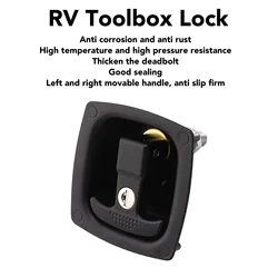 T Handle Door Latch 4x6mm Hole Spacing Zinc Alloy Folding Rotary Compression Toolbox Entrance Locking Latch For RV Boat