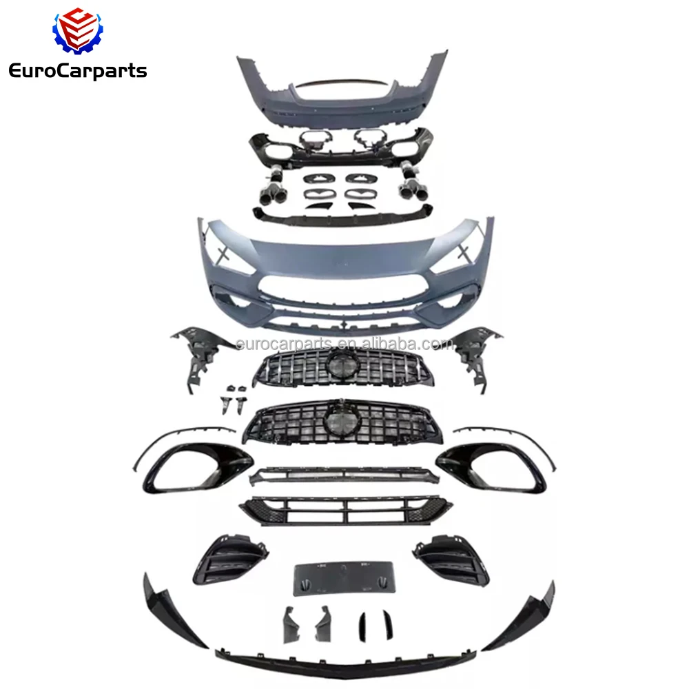 CLA45 Style Body Kit For 2019 Year Up CLA Class W118 PP Car Bumpers Rear Diffuser Exhaust Tips Grille Car Accessories