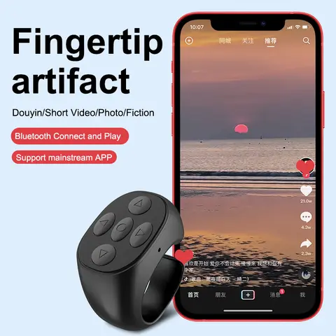 무선 블루투스 모바일 Selfie 게으른 Artifac Tiktok 원격 제어 링 휴대 전화 블루투스 컨트롤러 t Xiaomi Apple
