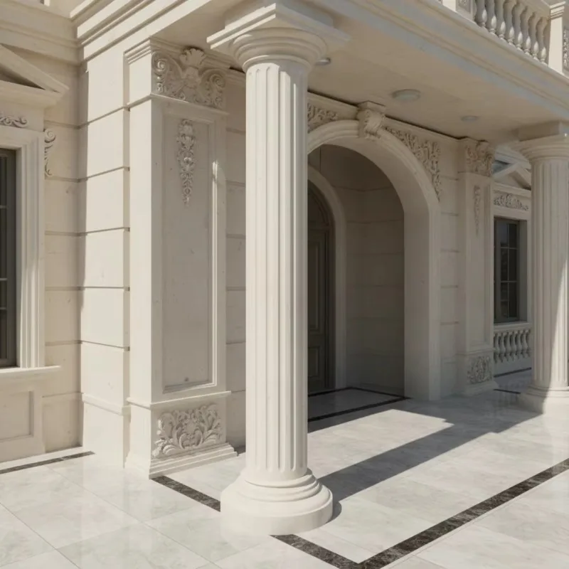 Solid Roman columns for custom modern European design villas