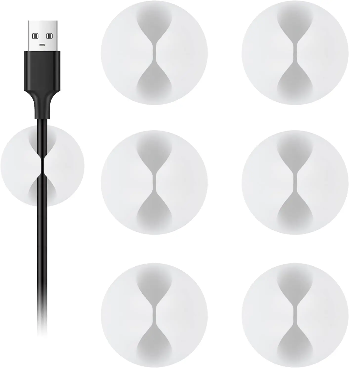 

Cable Clips, 10 Pack White Cord Holder Cable Management Wire Organizer for Organizing Desk Nightstand Car Phone Charger