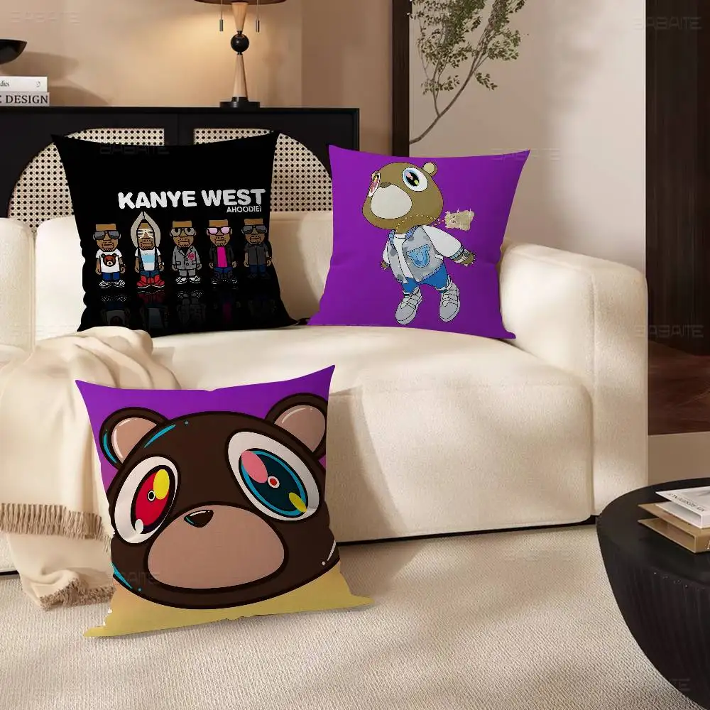 Rap Singer K-KanyeS W-WestS Personalized picture text home decorative pillows Household Gifts 45x45cm