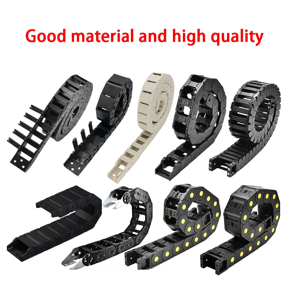 20 25 Plastic Transmission Cable Chains Bridge Opened Drag Chain With End Connectors CNC Machine Tools Wire Carrier All sizes