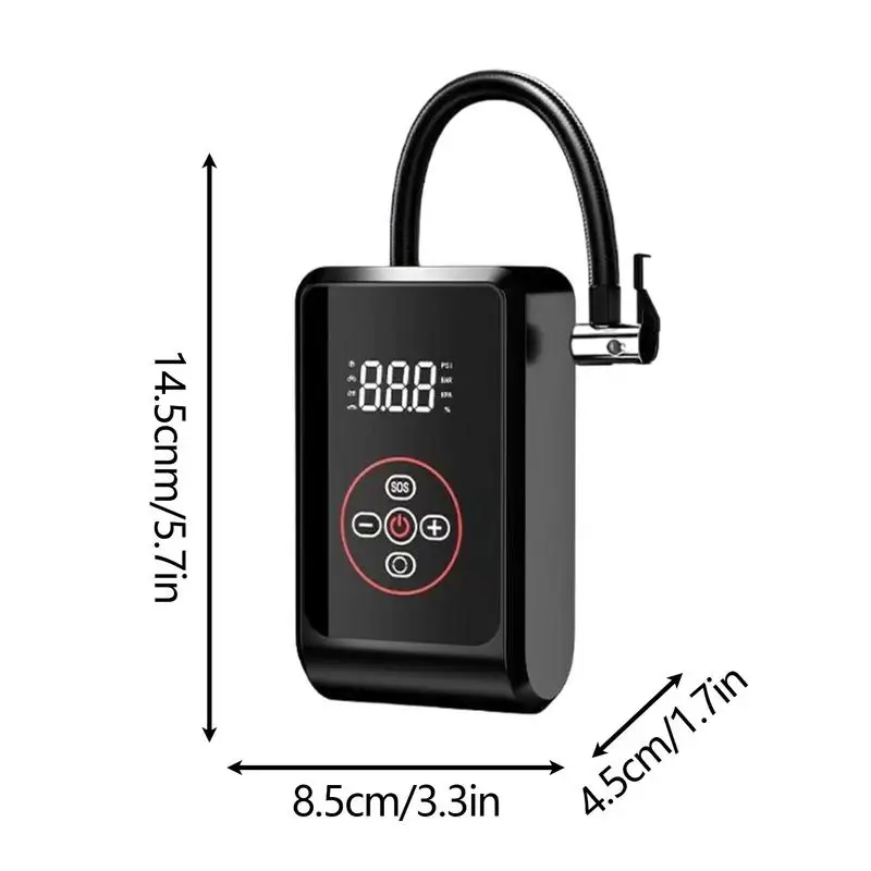 Compresseur d'air électrique avec pression numérique, pompe à air portable, gonfleur filaire, voiture, vélo, 12V