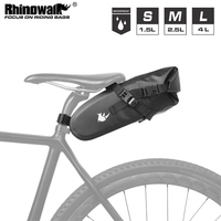 Rhinowalk Bicycle Saddle Bag Waterproof 1.5L/2.5L/4L Bike Foldable Tail Rear Bag Cycling Tail Trunk Pannier Pack Small Luggage