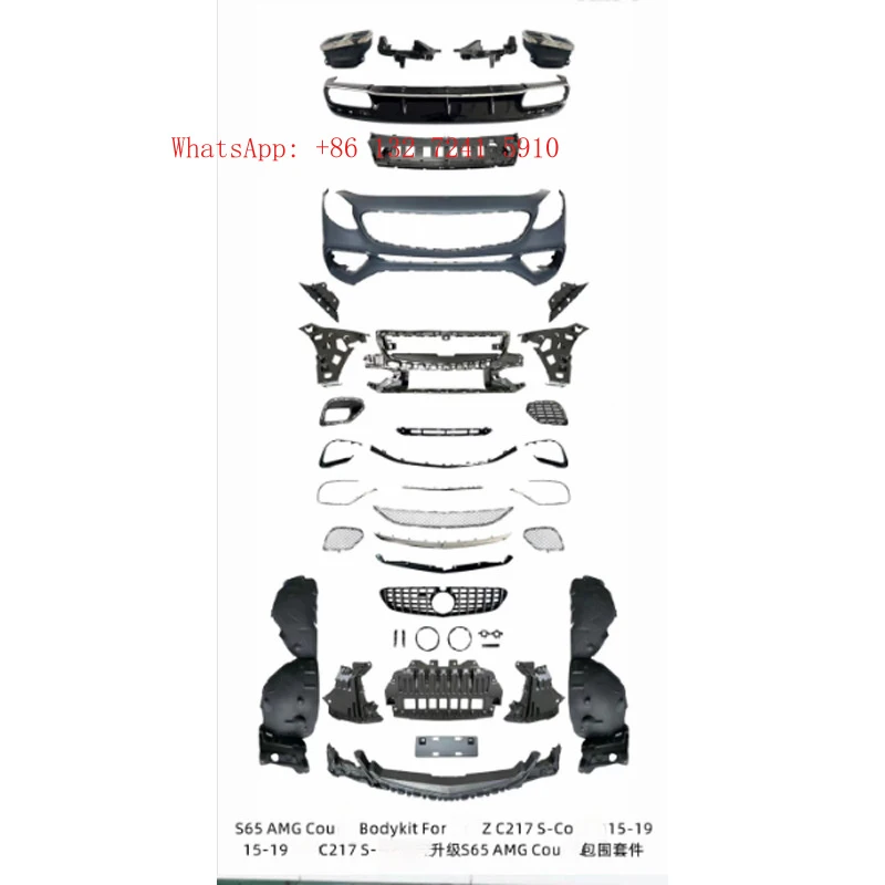 High QualitySuitable for W206 C-Class Sport Edition upgrade to C43 rear diffuser/exhaust tip front and rear bumper grille emblem