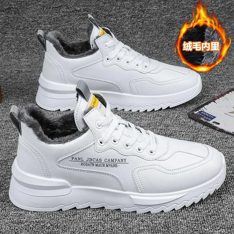 Sneakers Designer Men Shoes 2024 New Leather Cotton Shoes Chunky Winter Waterproof Sneaker Warm Male Sneakers Zapato Para Hombre