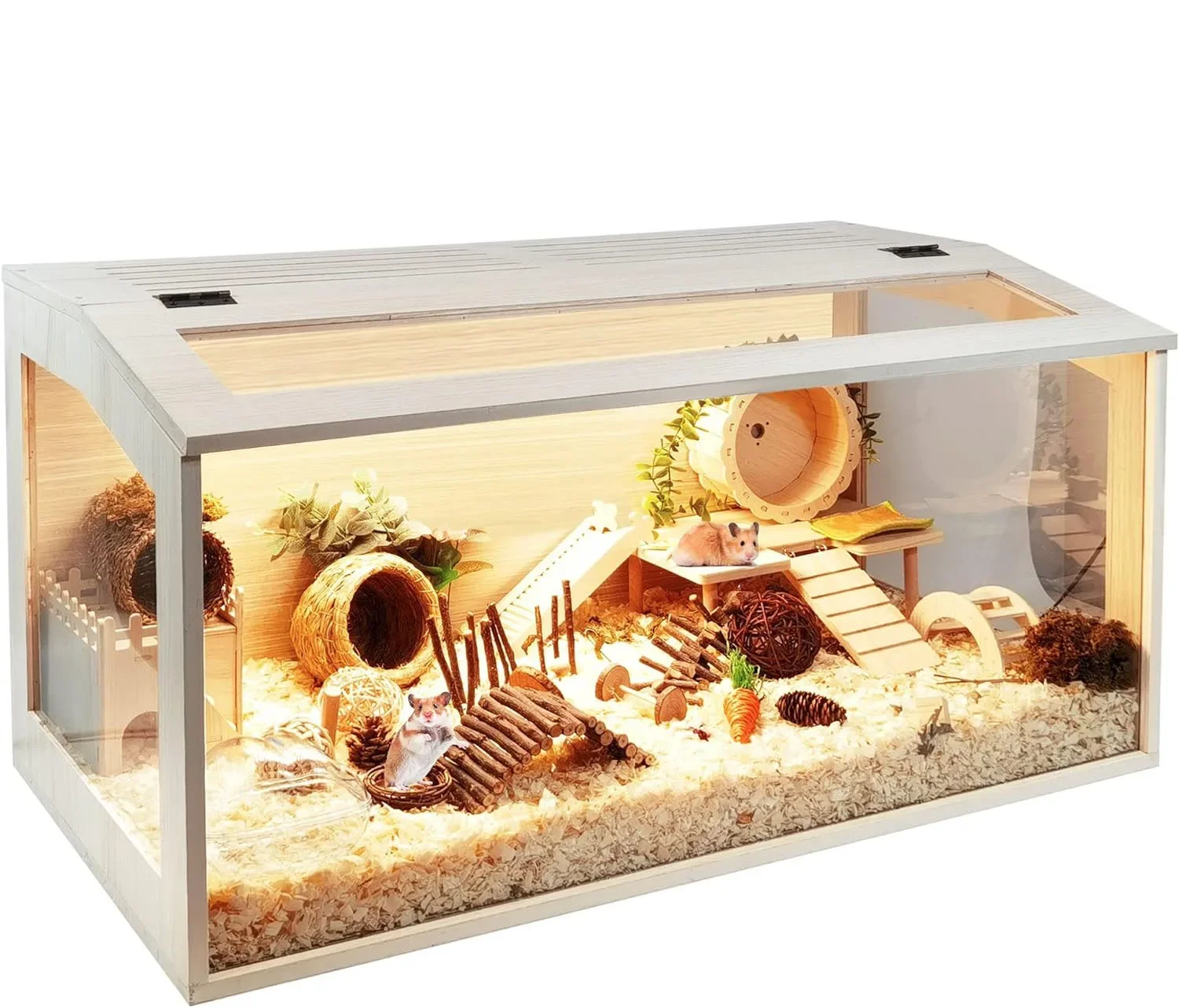 Acrylic Hamster Cage With Openable Wooden Roof Large 32\