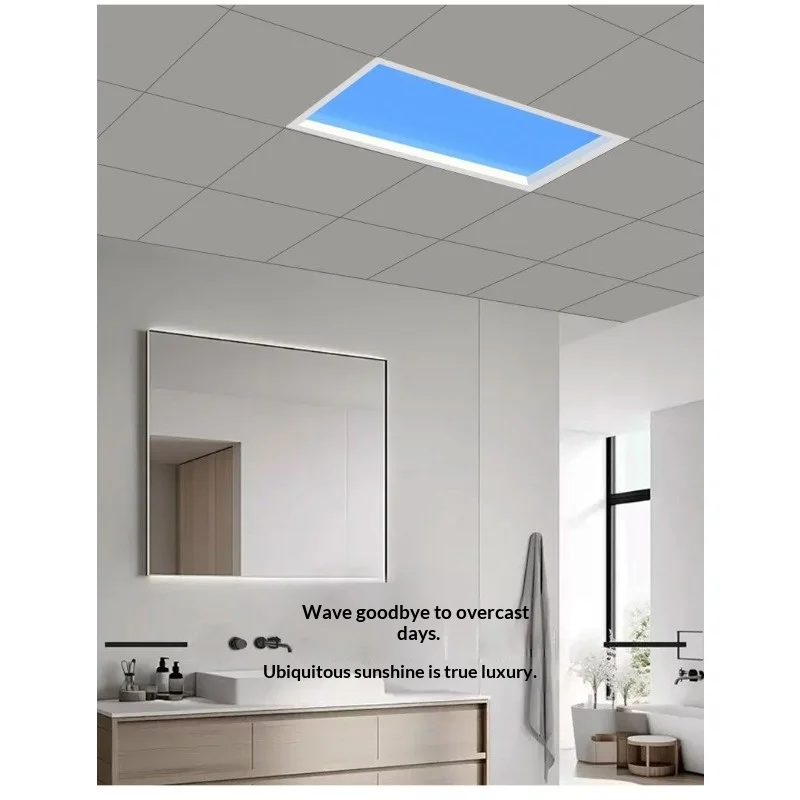Lampu Langit Cerdas Tersembunyi di Plafon, Simulasi Cahaya Alami untuk Pintu Masuk, Dapur, Kamar Mandi, LED Simulasi Langit Biru