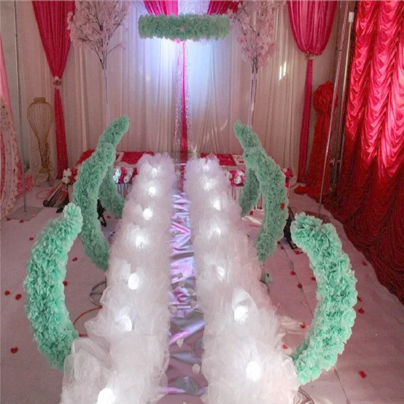 Total 10 Meters New Wedding Road Lead T Stage Decorative White Snow Yarn Holiday Party Supplies