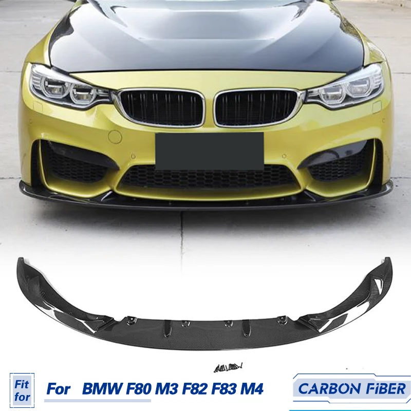 

Car Front Bumper Lip Spoiler Carbon Fiber for BMW F80 M3 F82 F83 M4 Coupe Sedan 2D 4D 2014-2017 Front Lip Chin Apron Body Kit