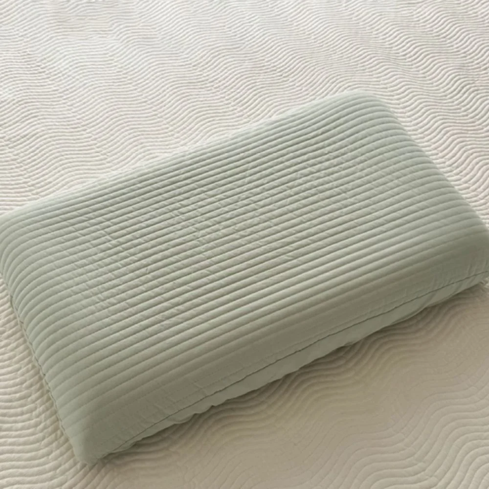 

Cotton Elastic Band Pillowcase Stripe Pattern All-inclusive Dormitory Pillow Cover Quilted Solid Color Latex Pillow Pillowslip