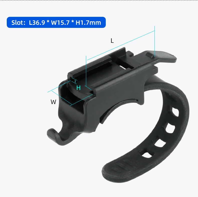 Deemout Fahrrad-LED-Lampenfassung, vordere Lichthalterung am Lenker/Vorbau/Gabel/Helm mit GoPro-Schnittstelle, passend für Rockbros/Blackbird – Detail 3