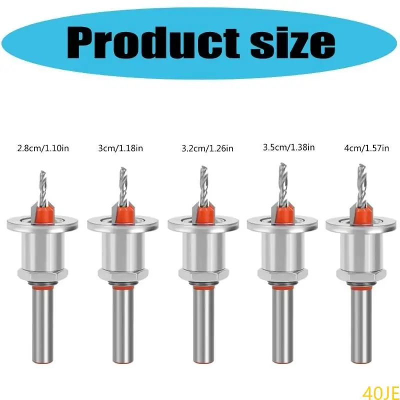 

40je 5pcs -Tapping Bit Bit с регулируемым позиционером Стальная стальная кошачья контр -контр -контактный бит для проектов