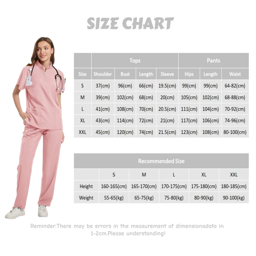 OP-Uniform für Damen, Krankenhaus-Apotheke, Arbeitskleidung, weiche und leicht schrubbende Sets, kurze Ärmel, Kleidung für den Schönheitssalon