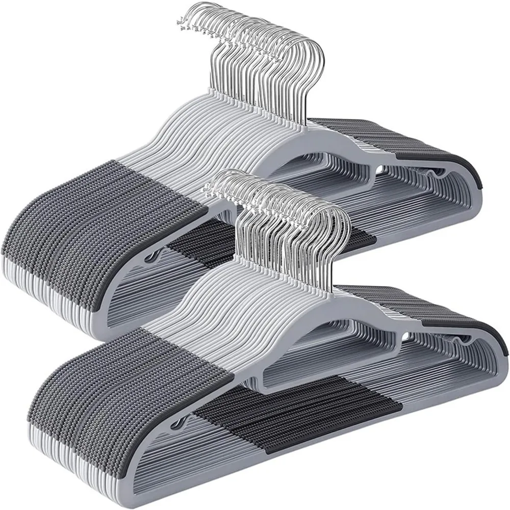 

30 Pack Plastic Clothes Hangers Non Slip - 16.5 Inch Slim Space Saving Hangers for Closet, Heavy Duty Non-Slip Garment Hangers w
