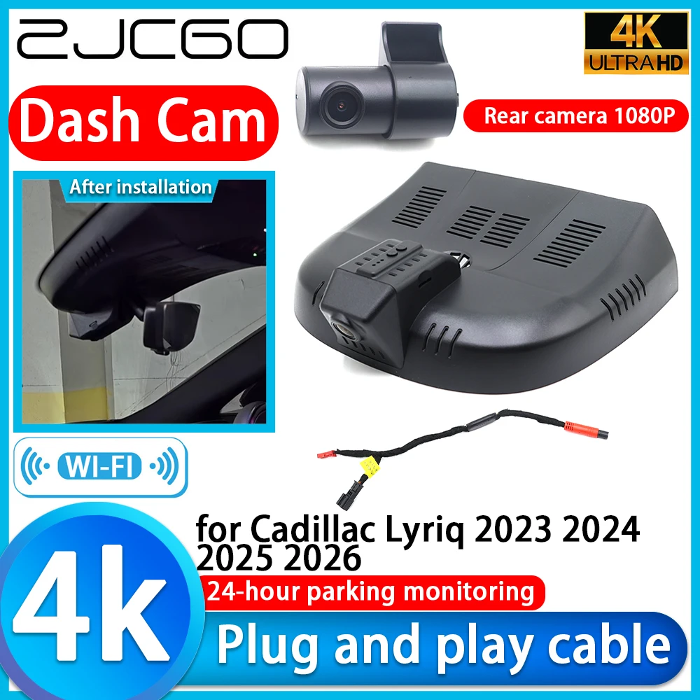 ZJCGO لكاديلاك ليريك 2023 2024 2025 2026 4K DVR داش كام كاميرا السيارة UHD 2160P سوني عدسة 24h رصد وقوف السيارات مسجل فيديو