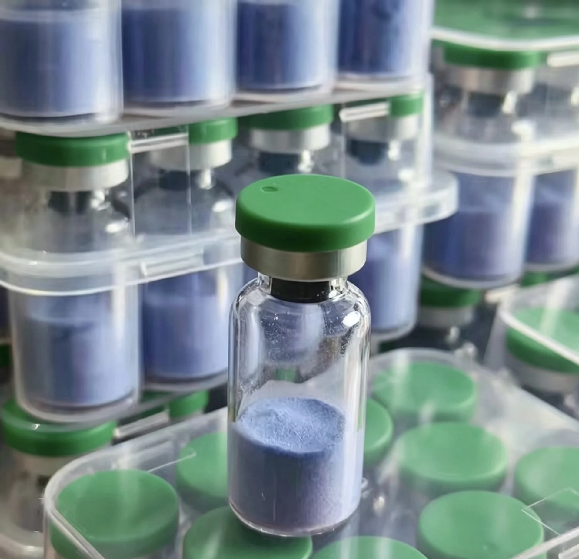 (Cap Color Varies) High-Purity Glutathione GHK-Cu Copper Peptide Lyophilized Powder, for Sensitive Skin Repair, Hydration