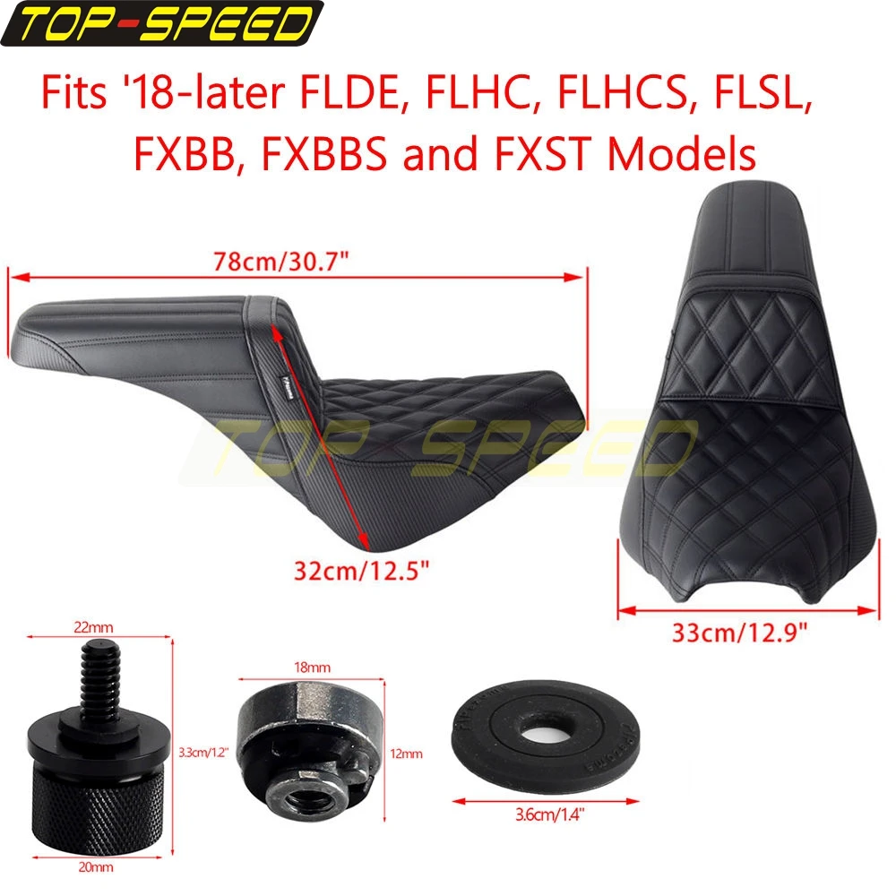Waterproof Motorcycle Two-Up Seat Cushion For Harley Softail Slim FLSL FXSL Standard FXST Deluxe FLDE 2018-Up Part OEM 52000300
