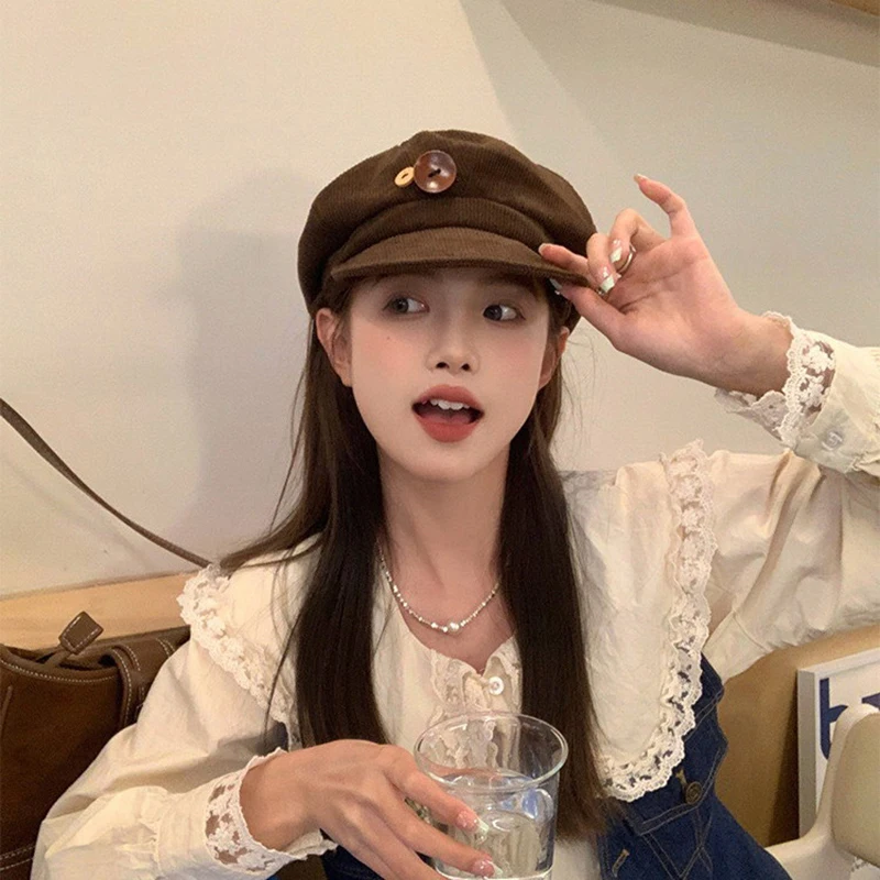Autumn Winter Women Berets Female Retro Boinas Berets Cap Lady Bonnets Hat Octagonal Newsboy Hat
