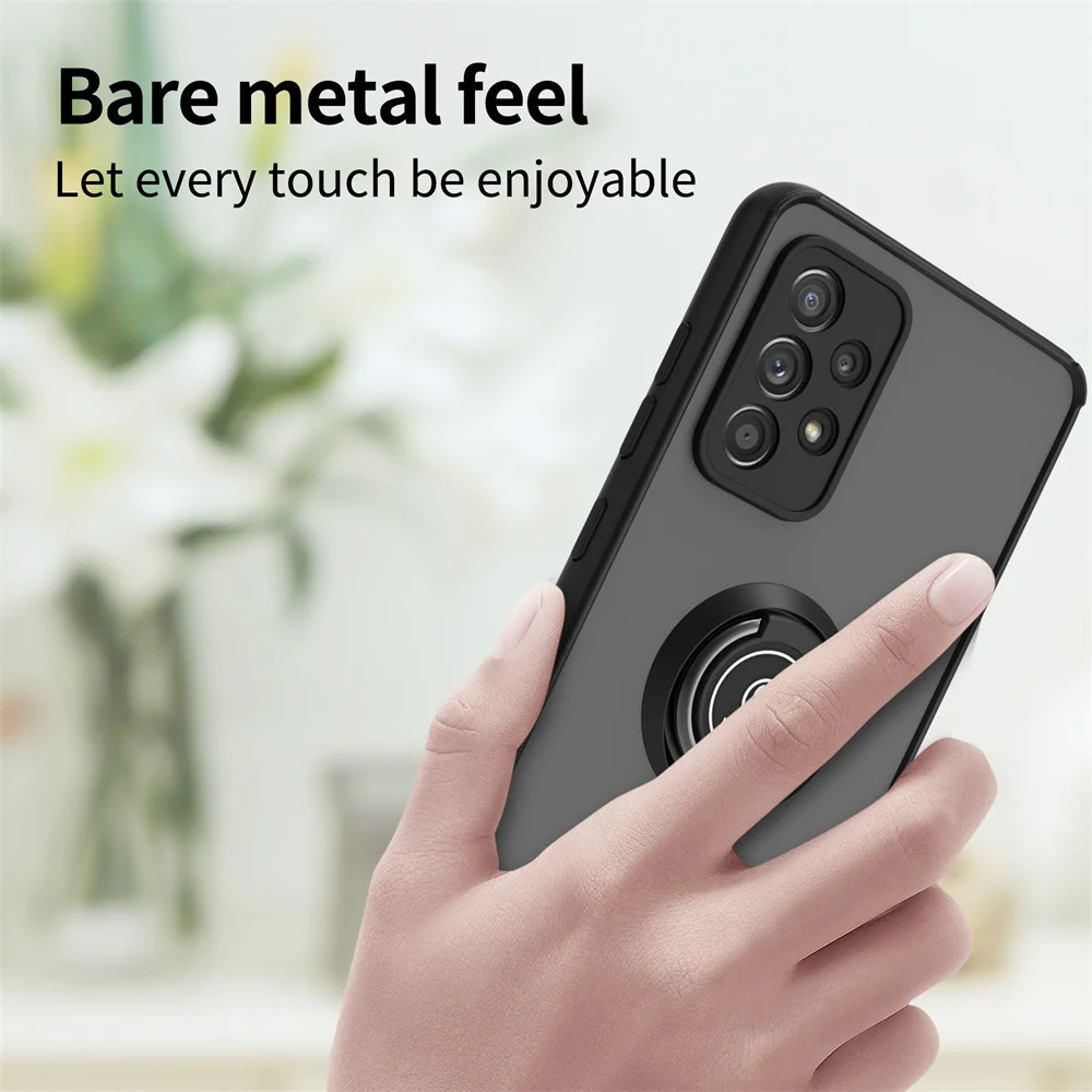 NEW Magnetic Matte Case For A42 A33 A32 A31 A03 A04 Samsung Galaxy A73 A72 A71 A52 A51 A50 PluShockProof Ring Holder Cover Full