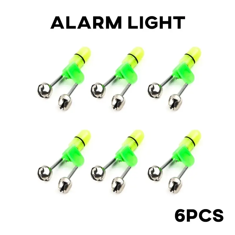 6Pcs Set Luminous Fish Bells Fish Bite Hook Alarm Double Ring Alarm Suitable for Night Fishing Special Fishing Gear