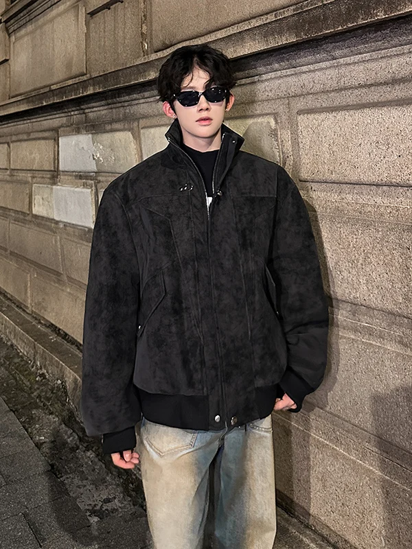 

American Dyed Deconstructed Men's Cotton Jaet Winter New Thi Warm Loose Cotton Coat Sli Brand Outerwear