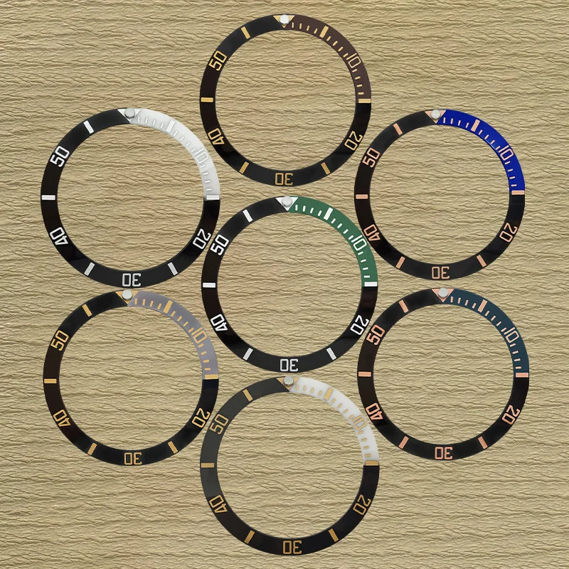 

38mm SUB Quarter color bezel insert Fit For Submariner SKX007 SRPD Watch Cases NH35 NH36 Movement Curved Ceramic bezel Ring