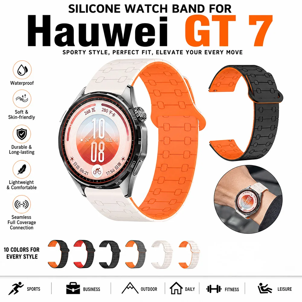 22mm Silicone Textured Watch Strap for Huawei Watch GT7 Pro GT6 Pro Band Breathable Replacement Band for Huawei Watch GT7 Strap